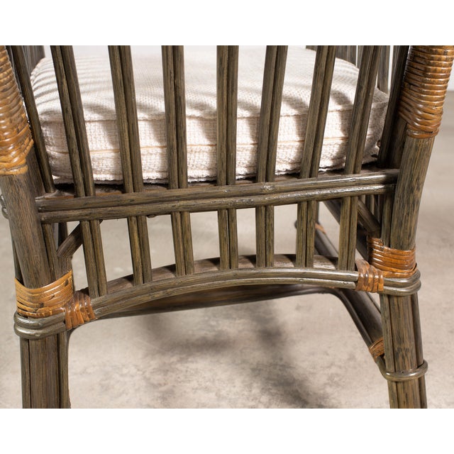 Pair Bielecky Brothers Organic Modern Rattan Dining Armchairs For Sale - Image 13 of 18