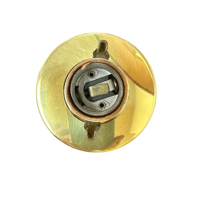 1980s 1980s Hollywood Regency Brass Cylinder Table Lamp For Sale - Image 5 of 5