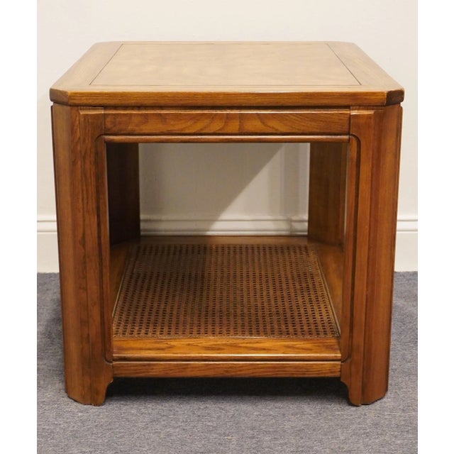 Wood Hammary Walnut Rustic Americana 22x27" Accent End Table For Sale - Image 7 of 11