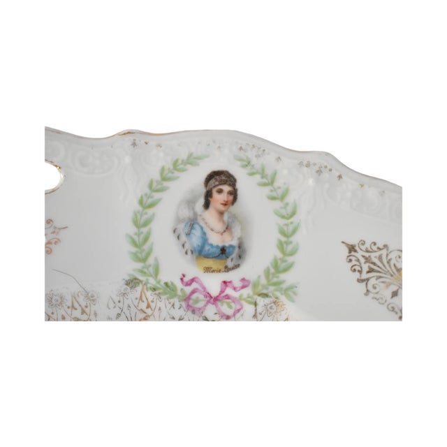 Antique German Porcelain Portrait Plate For Sale - Image 4 of 13