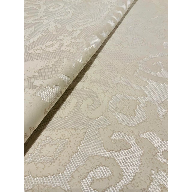 Modern Clarke & Clarke: Otranto - Ivory. F0871/03 Modern Damask Sateen Designer Fabric - 16.5 Yards For Sale - Image 3 of 5