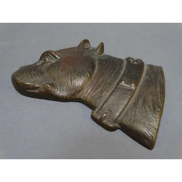 It’s unusual to find on of these rare Bradley & Hubbard late 19th Century bronze paper weights. The design of the head...