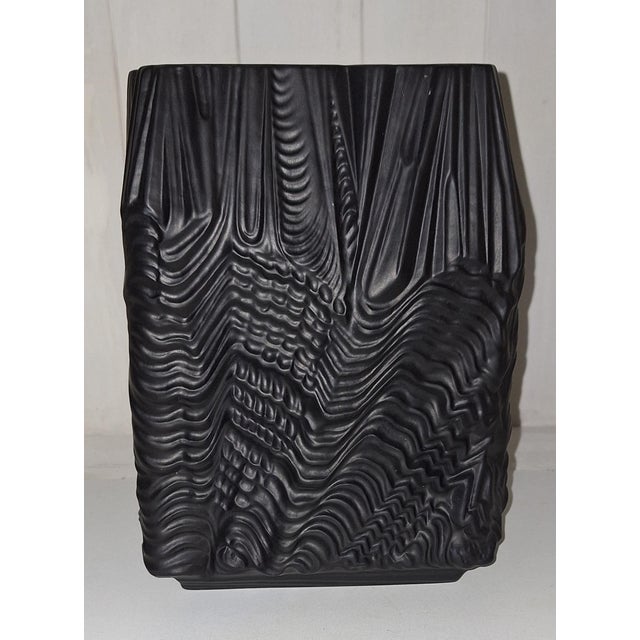 Ceramic Vintage Flower Vase in Black Bisque Porcelain by Martin Freyer for Rosenthal, 1970s For Sale - Image 7 of 7