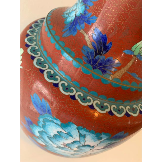 Paint Antique Chinese Cloisonne Chalice Urn For Sale - Image 7 of 12