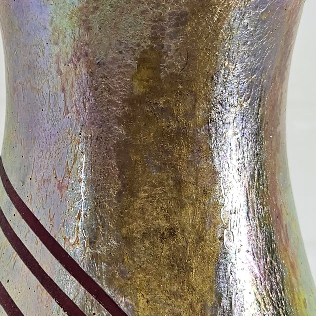 Gold Minh Martin Art Romeo Glass Vase Gold Line Pattern For Sale - Image 8 of 12