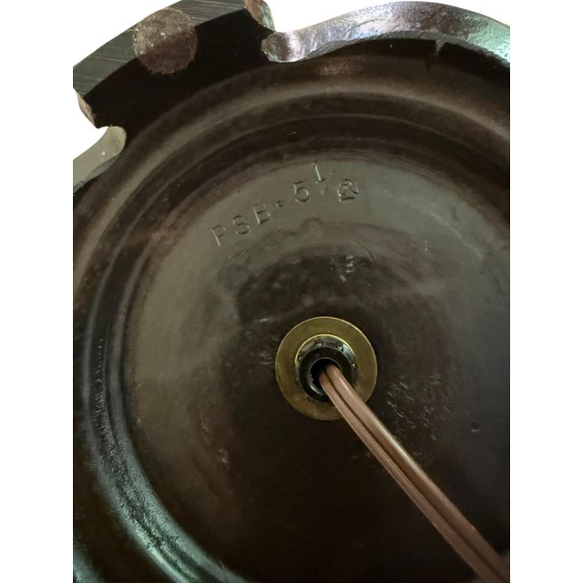 Cream Late 20th Century Wescal Porcelain Floral Lamps on Wood Stands - A Pair For Sale - Image 8 of 8