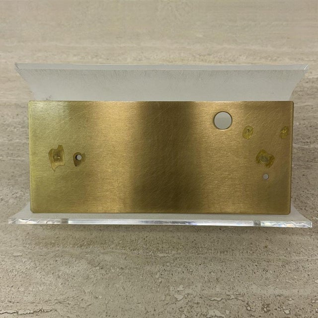 Vintage Acrylic and Brass Wall Lamp, 1970s For Sale - Image 11 of 17