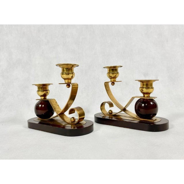 German Art Deco Candleholders, 1930s, Set of 2 For Sale - Image 3 of 9