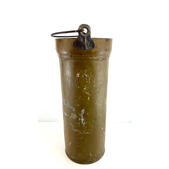 Vintage Soviet Military Steel Utility Canister Industrial Umbrella Stand For Sale In Little Rock - Image 6 of 12