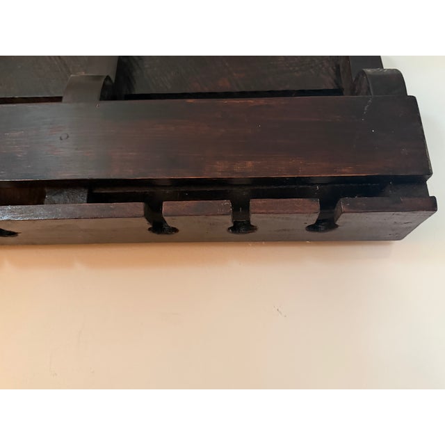 Wood 1980s Rustic Wooden Handmade Wine Bottle Holder For Sale - Image 7 of 11