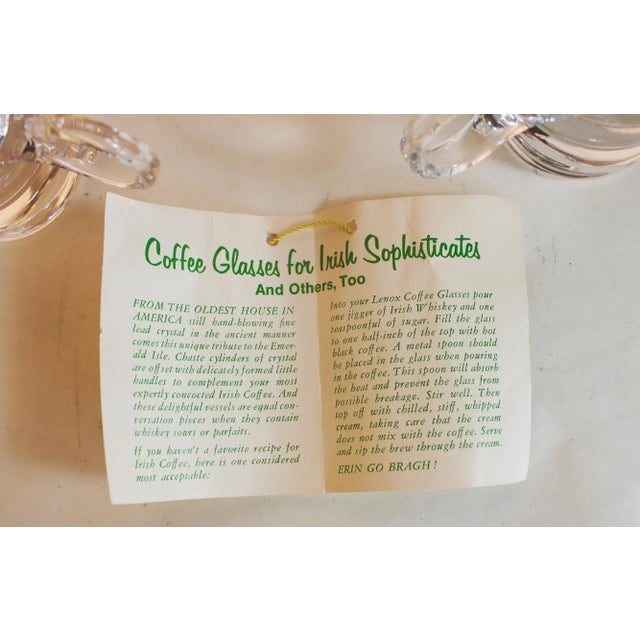 Glass Set of 4 Vintage Lenox Crystal Irish Coffee Glasses For Sale - Image 7 of 8