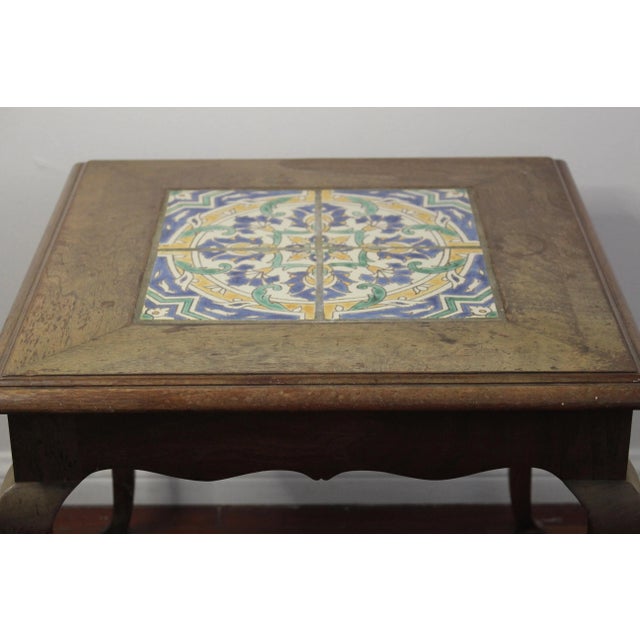Art Deco Vintage California Tile Top Occasional Table For Sale - Image 3 of 13