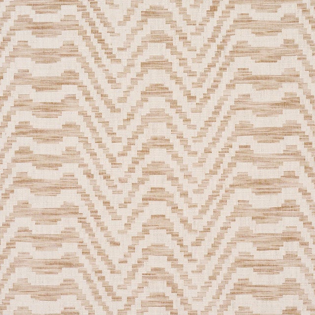 Contemporary SAMPLE - Schumacher Stepped Chevron Fabric In Linen For Sale - Image 3 of 4