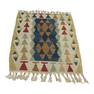 1970s Scandinavian Style Geometric Desing Oushak Kilim Rug For Sale