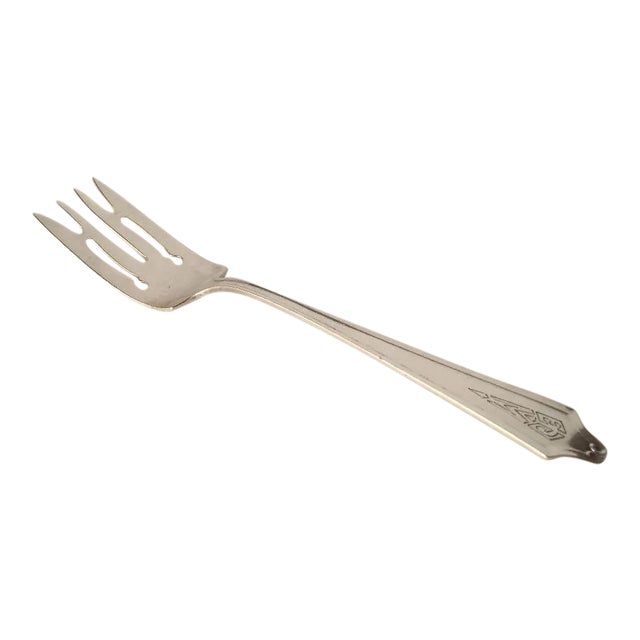 Vintage Art Deco Style Sterling Silver Fork For Sale