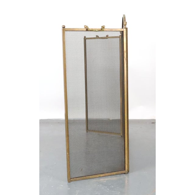 Antique Traditional Folding Fireplace Screen For Sale - Image 4 of 9