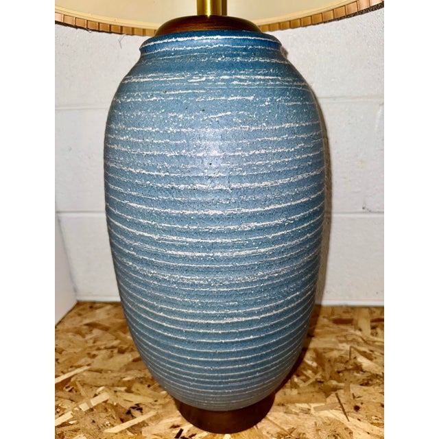 1960s Mid Century, Modern Monumental Turned Studio Pottery Ceramic Lamp For Sale - Image 5 of 8