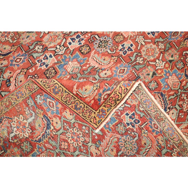 Early 20th Century Zabihi Collection Antique Persian Heriz Square Rug - 4'10" x 5'4" For Sale - Image 5 of 7