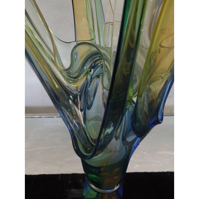 1990s Multi-Color Modern Art Polish Crystal Glass Sculpture For Sale - Image 5 of 8