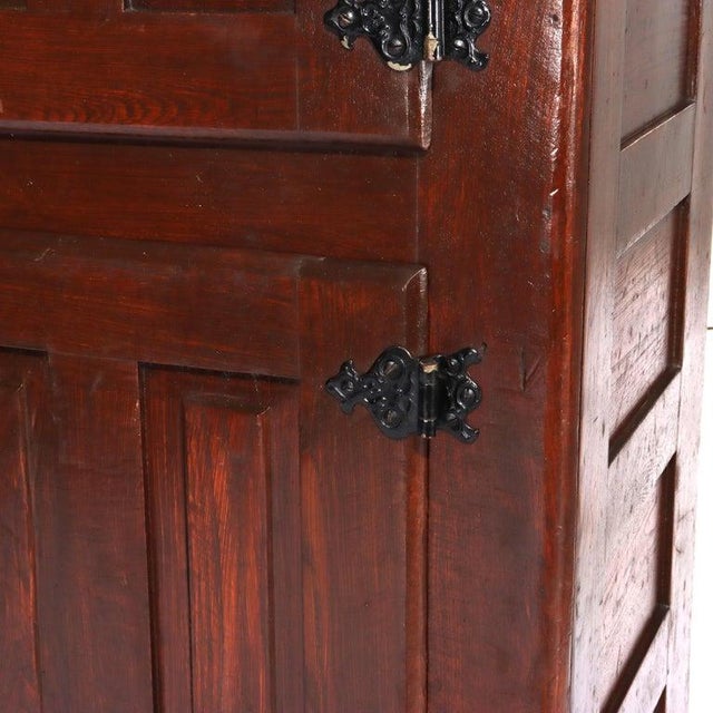 1900 - 1909 Antique Oak Raised Panel Ice Box Circa 1900 For Sale - Image 5 of 11
