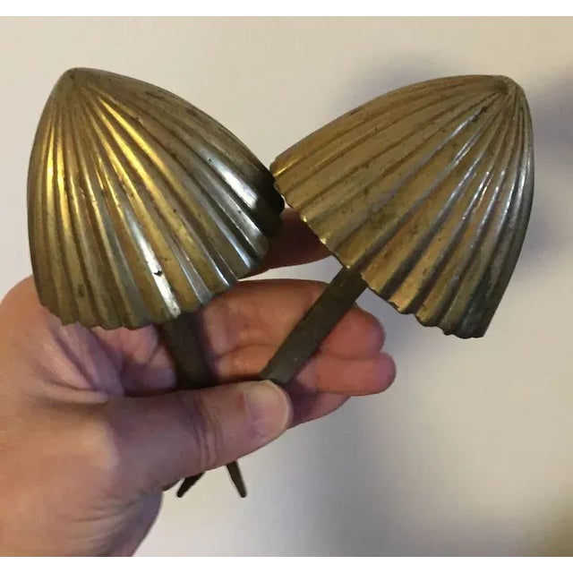 Early 19th Century 1800 Antique French Empire Directoire Brass Drapery Tie backs with Iron Mounts - A Pair For Sale - Image 5 of 12