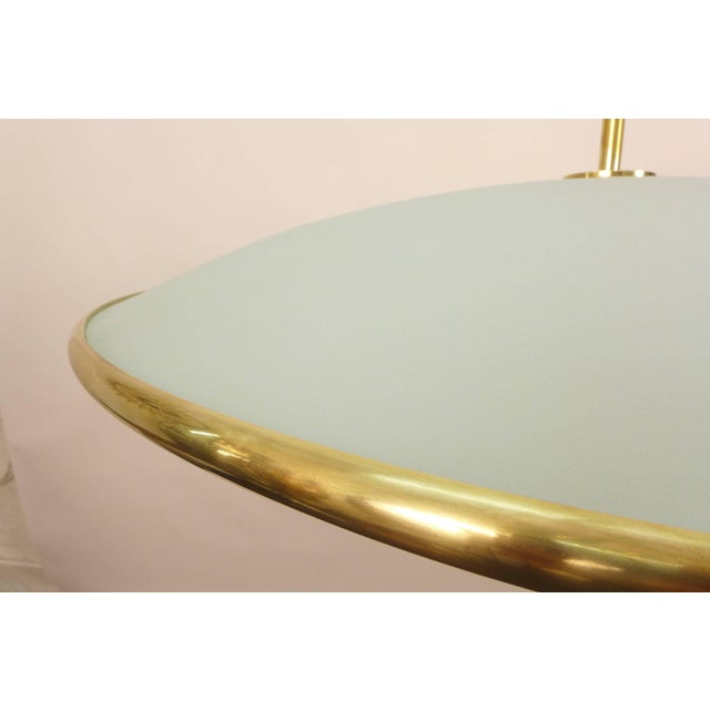 Metal Etched Glass Chandelier in the style of Pietro Chiesa for Fontana Arte - a Pair For Sale - Image 7 of 10