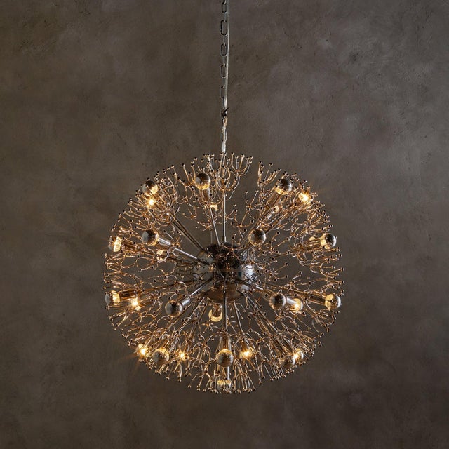 Sold and priced individually. The ‘Dandelion’ sputnik chandelier by Gaetano Sciolari is a tribute to 1960s design...
