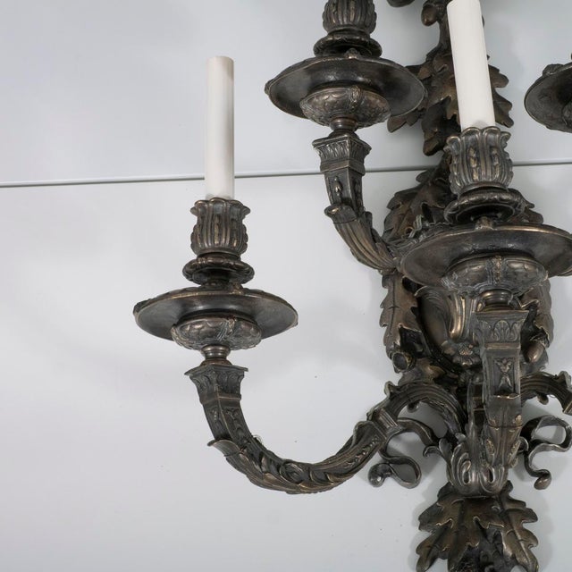 Large Napoleon III style bronze wall sconce For Sale - Image 10 of 13
