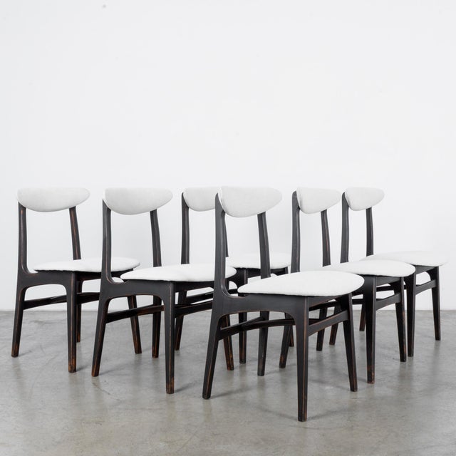 Mid-Century Modern Upholstered Dining Chairs- Set of 6 For Sale In Greensboro - Image 6 of 12