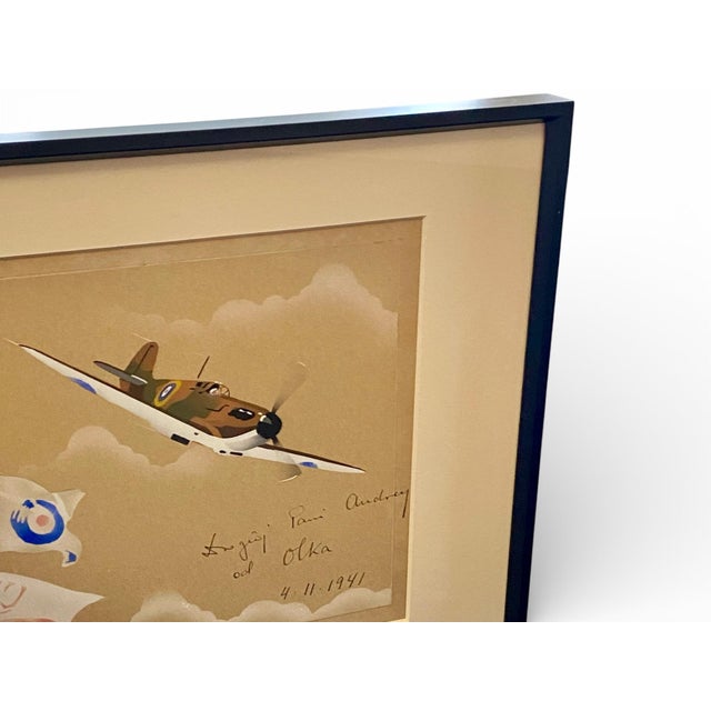 An original wartime gouache and watercolour dated 4 November 1941 depicting a Royal Air Force single-engine fighter...