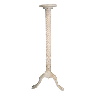 Antique Swedish Painted Torchere Pedestal Plant Stand For Sale