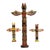 1940s Hand Carved Folk Art Table Top Totem Poles- Set of 3 For Sale