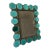 Turquoise Stained Glass Jewels Pewter Picture Frame For Sale