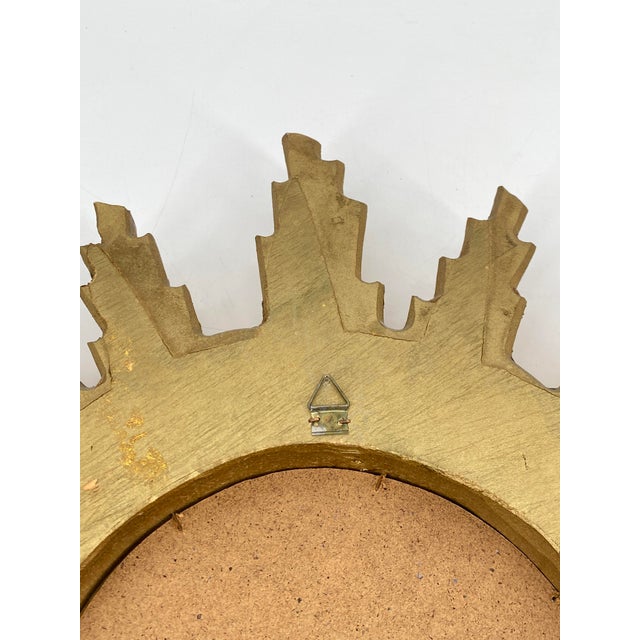 Gilded Wooden Sun Mirror For Sale - Image 9 of 11