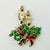 American 1960s Vintage Boho Chic Americana Double Candlestick With Holly & Red Ribbon Christmas Brooch For Sale - Image 3 of 6