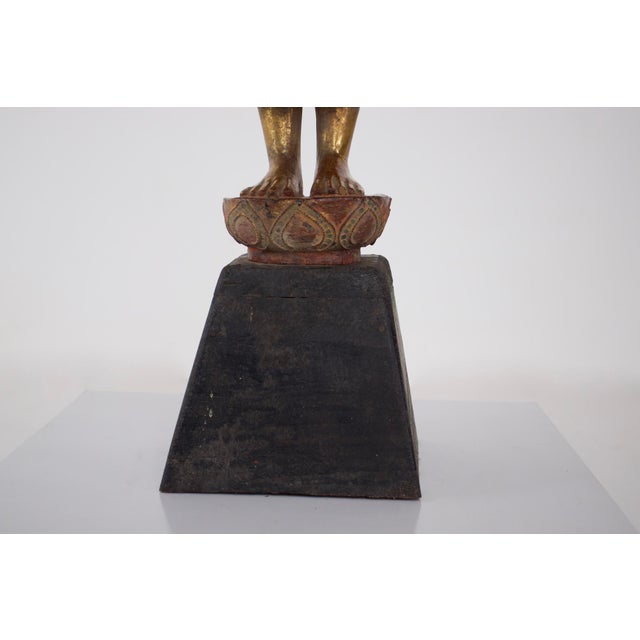 Gold Burmese Artist, Mandalay Buddha Sculpture, 19th Century, Wood For Sale - Image 8 of 11