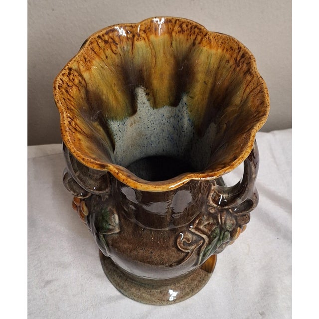 German Art Deco Handle Vase in Multi-Colored Glazed Ceramic, 1930s For Sale - Image 3 of 5