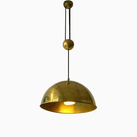 Metal Mid-Century Brass Model Posa Pendant Lamp by Florian Schulz, 1970s For Sale - Image 7 of 7