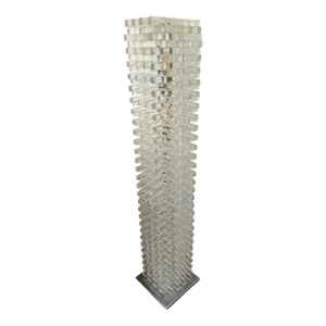 Mid-Century Modern Glass Tower Floor Lamp by Poliarte, Italy, 1970s