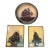1930s Art Deco Reverse-Painted Convex Glass Maritime Ship Silhouettes - Set of 3 For Sale