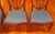 1990s Set of 8 Regency Style Solid Mahogany Fleur-De-Lis Blue Fabric Dining Chairs For Sale - Image 15 of 18