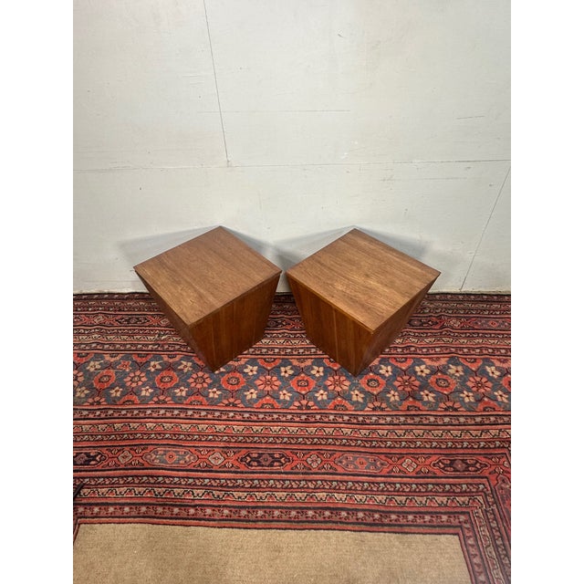 Pair of Vintage Mahogany Storage Side Tables For Sale - Image 4 of 7