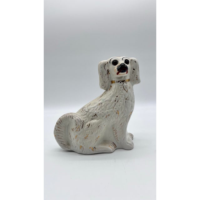 English Antique English Staffordshire Spaniel Dog, Circa 1850's For Sale - Image 3 of 12