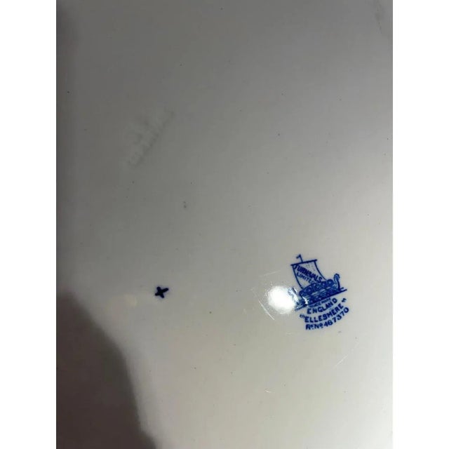 Early 20th Century Antique Blue & White Serving Platter For Sale - Image 10 of 12