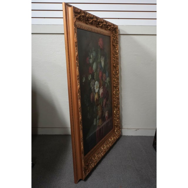 Age: Approx. 30 Years Old Details: Quality Construction Ornate Quality Gold Finish Wood Frame Artist Signed Large...