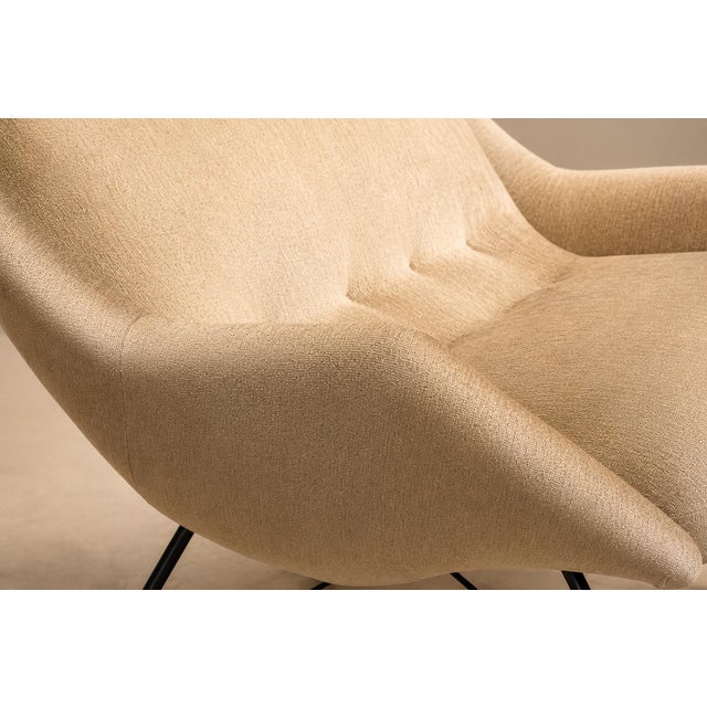 Brazilian Modern "Concha" Loveseat in Metal & Textured Brass-Toned Fabric by Carlo Hauner, 1955 - Lot 42C For Sale In New York - Image 6 of 18