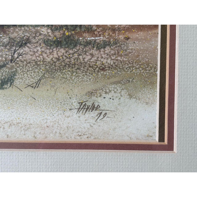Dwane Taylor 1979 Original Watercolor Rural Winter Landscape, Framed For Sale - Image 9 of 9