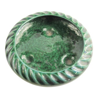 Vintage Hull Usa Green Ceramic Footed Planter For Sale