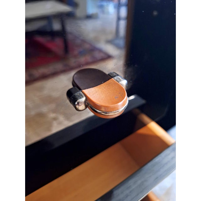 Sideboard in Black Lacquered Wood and Maple attributed to Pierre Cardin for Roche Bobois, 1970s For Sale - Image 9 of 14