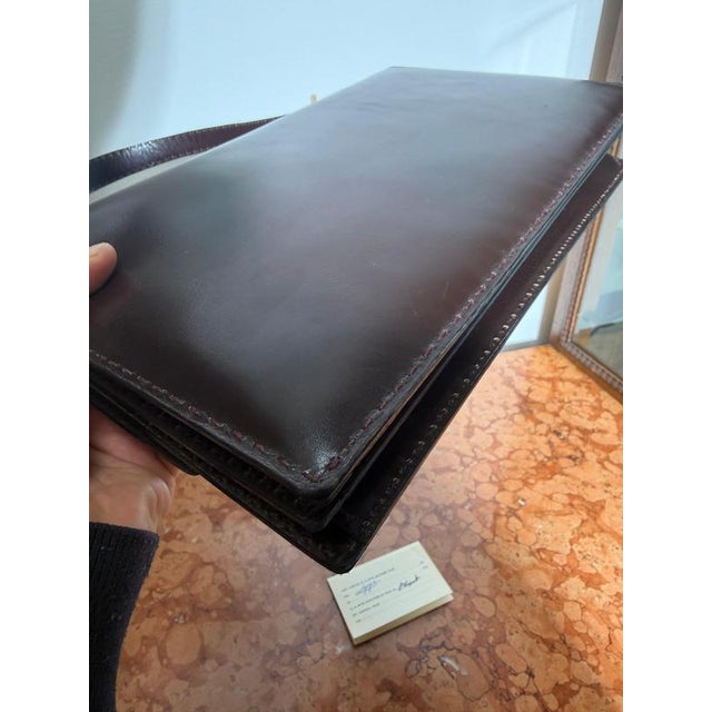 Vintage Top Handle Handbag in Brown Leather from Delvaux For Sale - Image 11 of 13